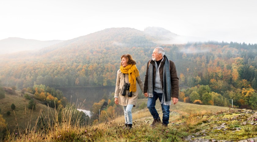 Couple walking enjoying joy of sight