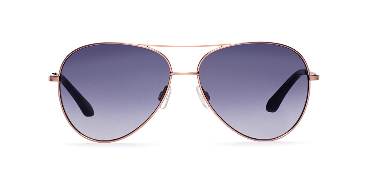 Draper James Rose Gold Aviator Sunglasses with Dark Lenses NEW Draper James LYNN Rose Gold Aviator Blush Pink Lens  main image 2
