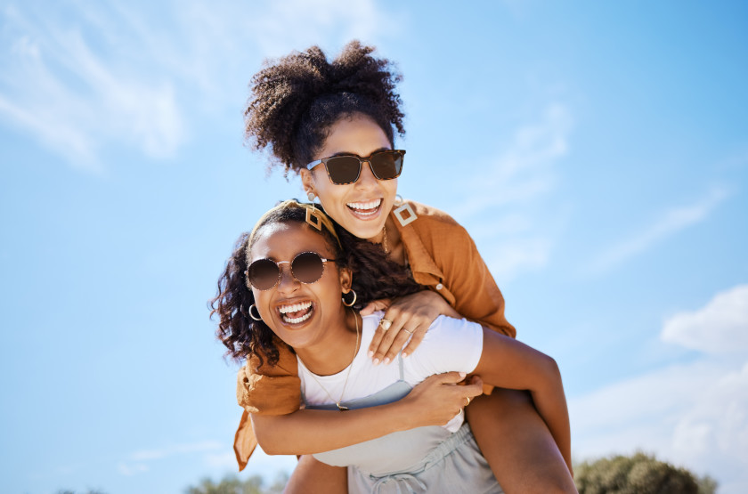 Summer friends wearing prescription sunglasses