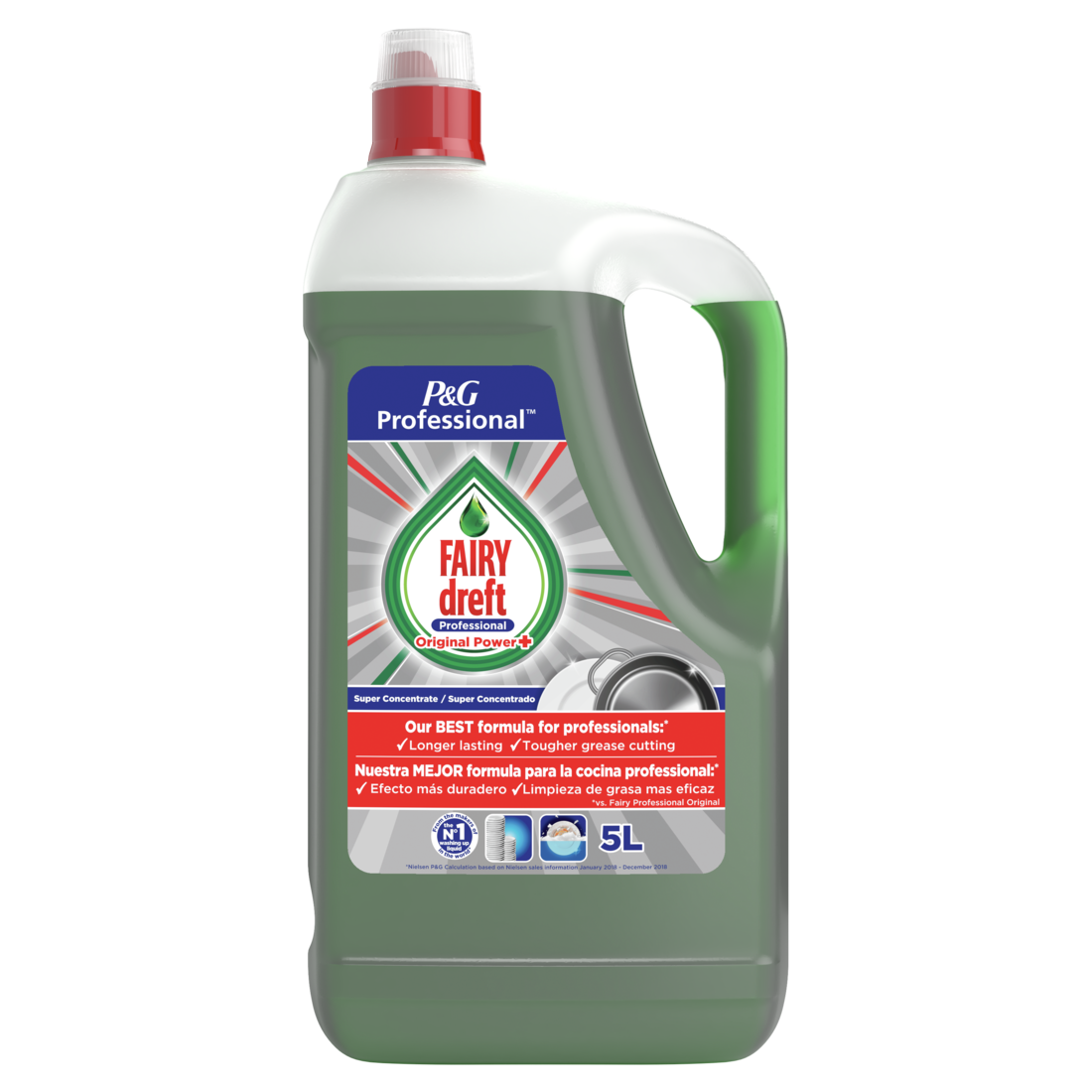 Fairy Professional - Lavavajillas Mano Super Concentrado Extra Clean 5L