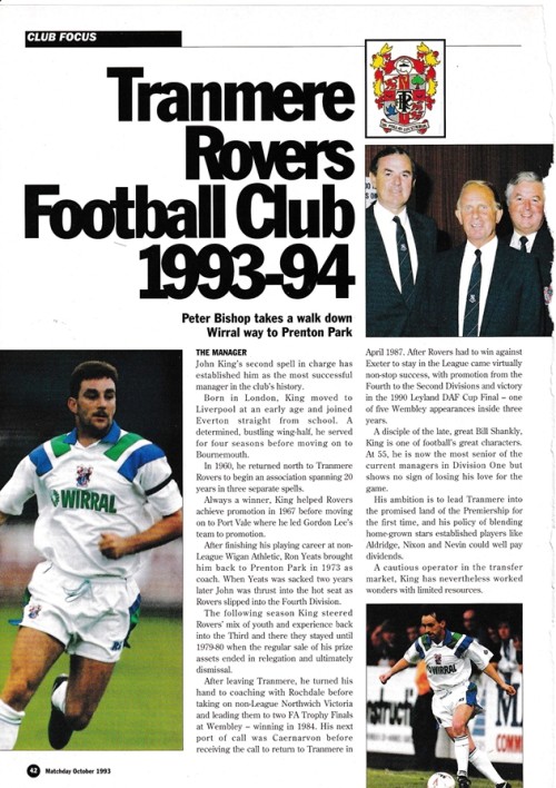 Club Focus: Tranmere Rovers Football Club 1993/94