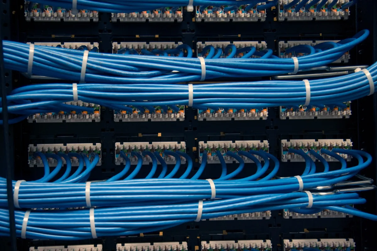 Blue computer wires