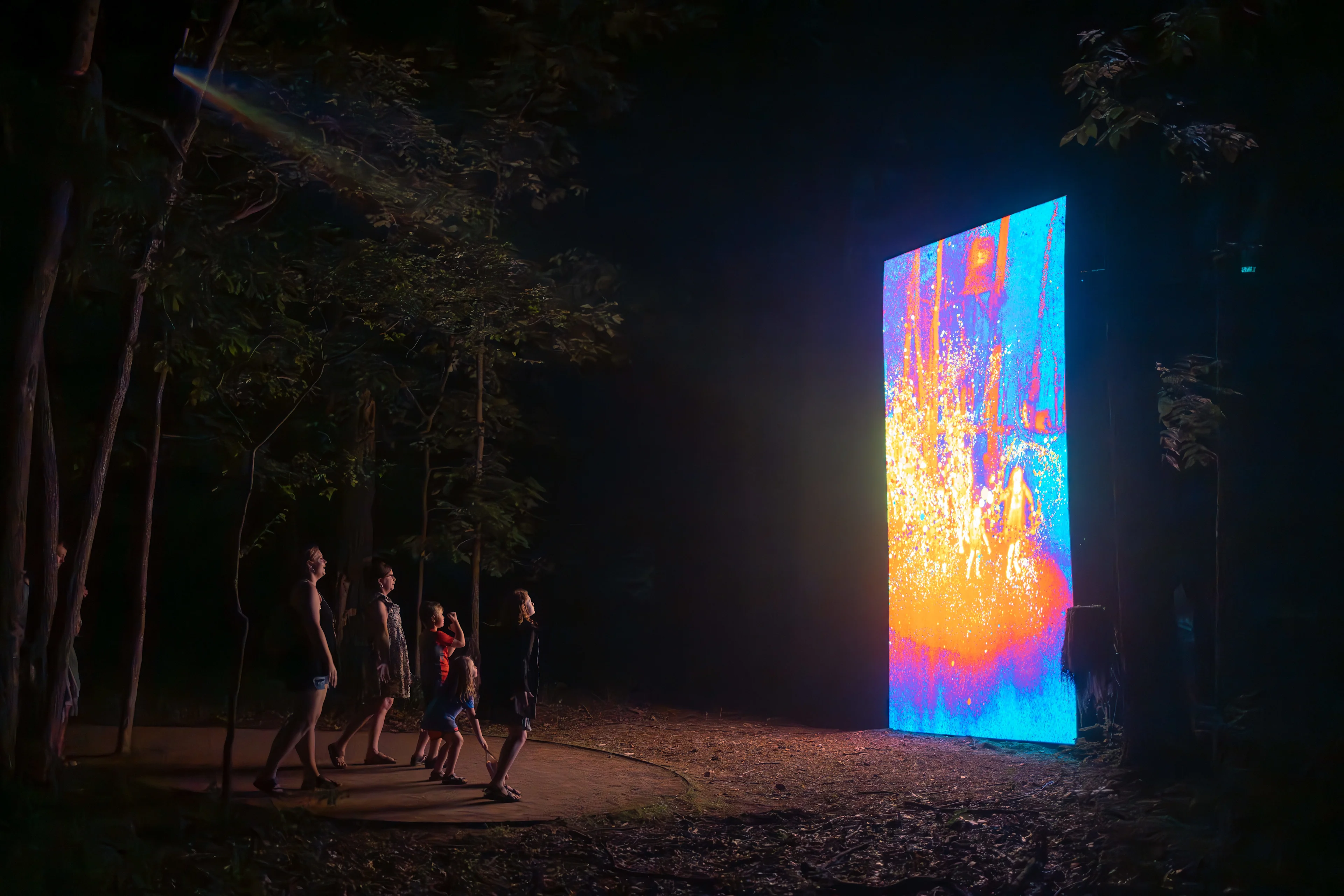 Rafael Lozano-Hemmer, Listening Forest, "Thermal Drift", 2022, Bentonville Arkansas / United States, Photo by Jared Sorrells.