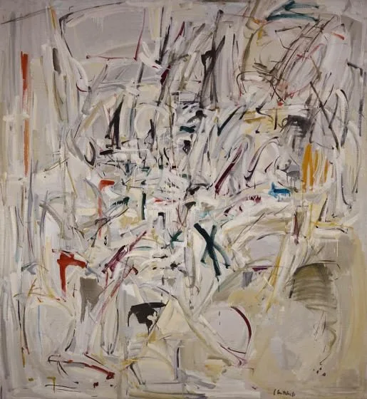 Joan Mitchell, Untitled, 1952-1953, oil on canvas, 77 1/2 x 71 1/2 in. Courtesy Crystal Bridges Museum of American Art, Bentonville, Arkansas. Photography by Edward C. Robison III.