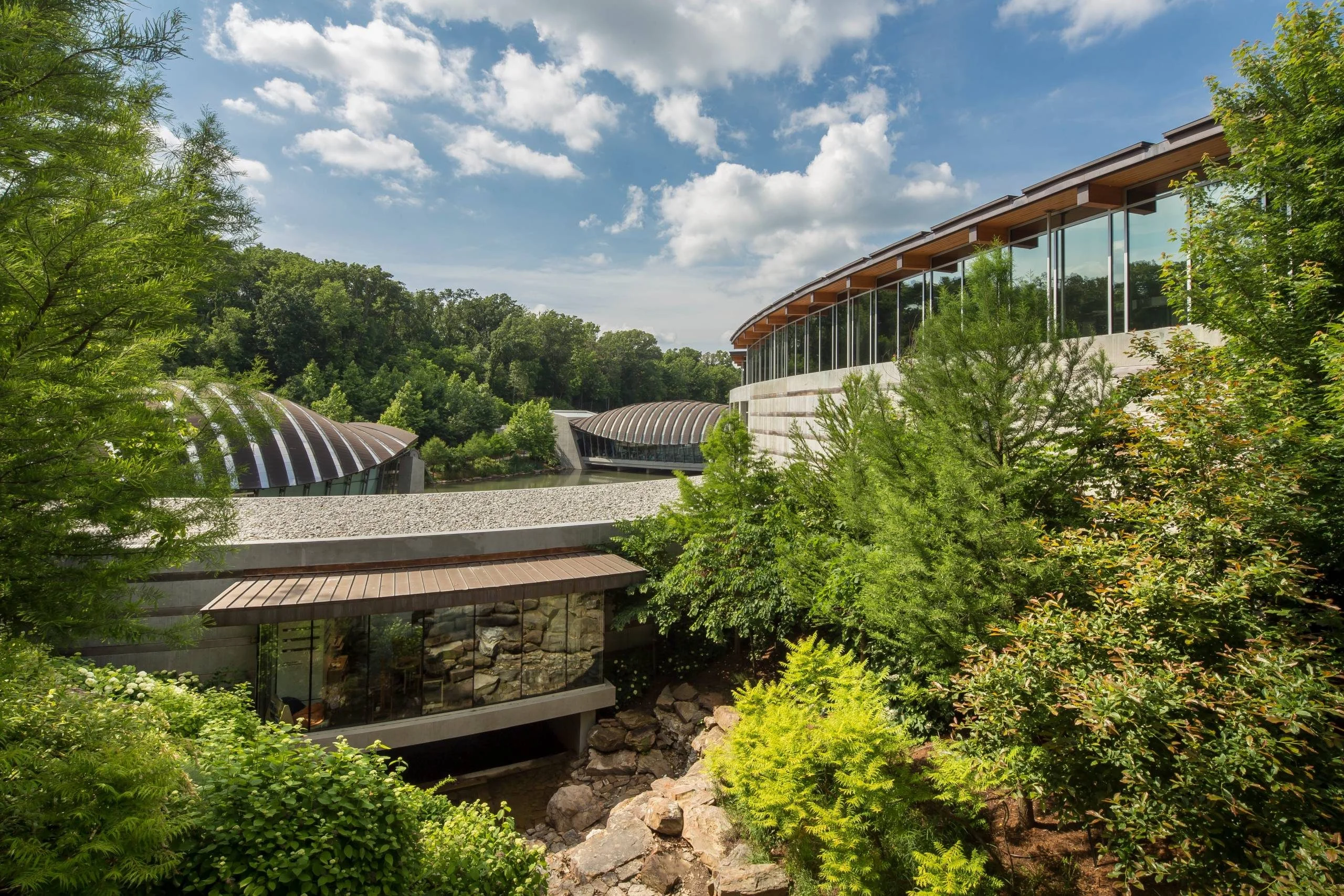 Exterior View of Crystal Bridges in Summer