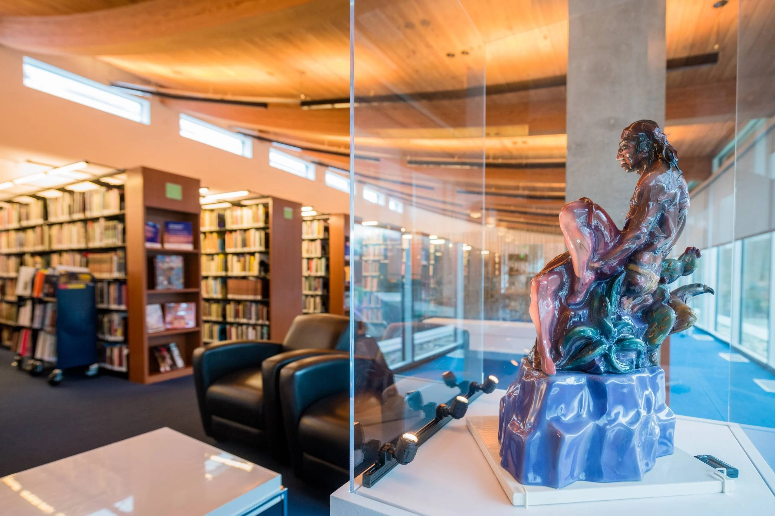 Crystal Bridges Library with Sculpture