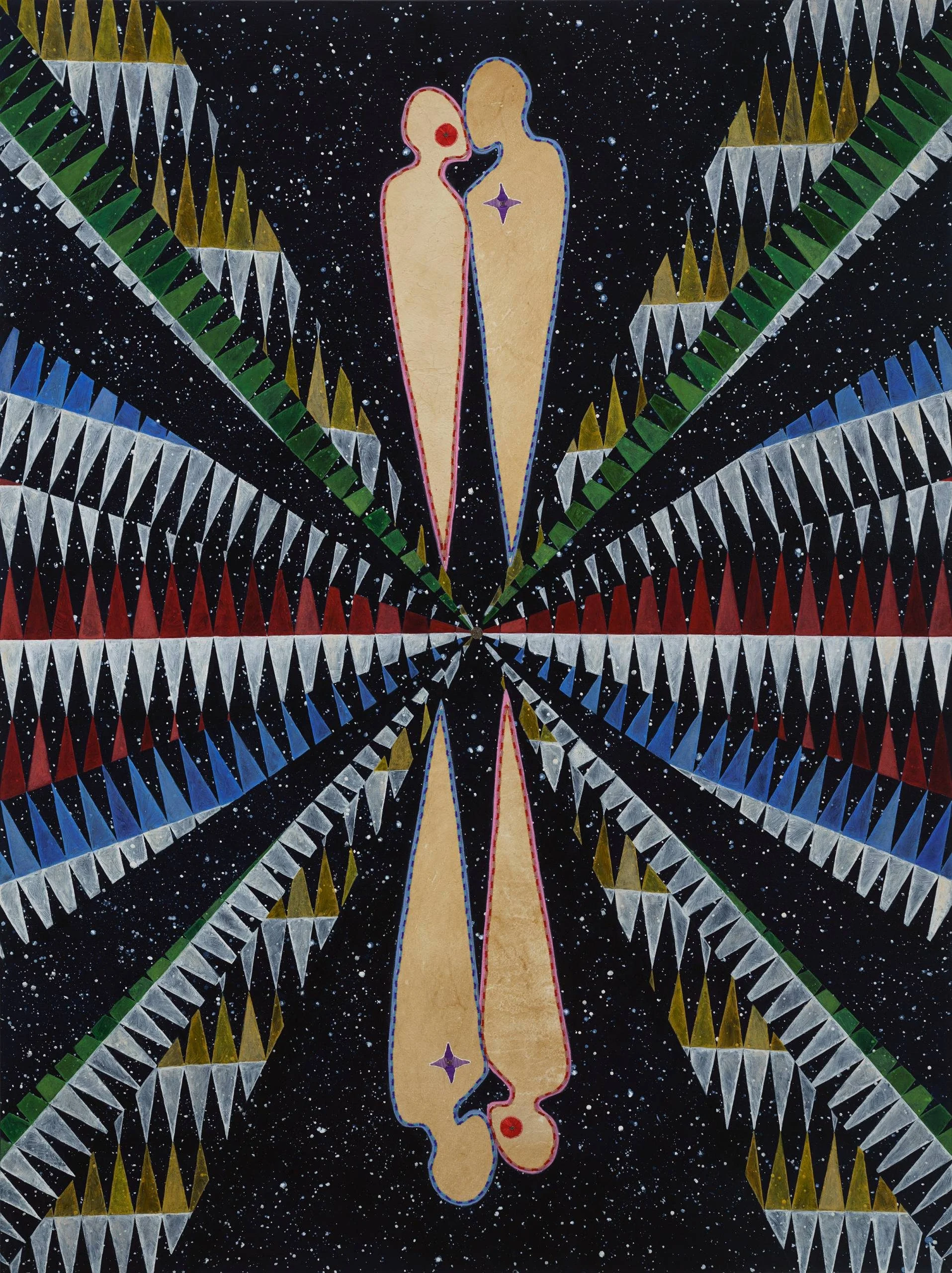 Mirrored Figures with Starry Geometric Patterns