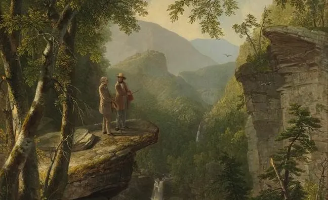 Asher B. Durand, Kindred Spirits (detail), 1849, oil on canvas, 44 x 36 in. Crystal Bridges Museum of American Art, Bentonville, Arkansas, 2010.106.