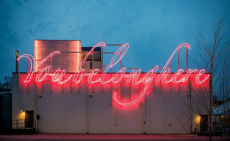 You Belong Here neon sculpture