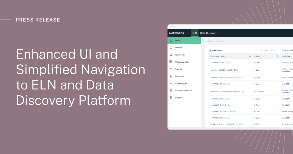 Dotmatics Introduces Enhanced User Interface