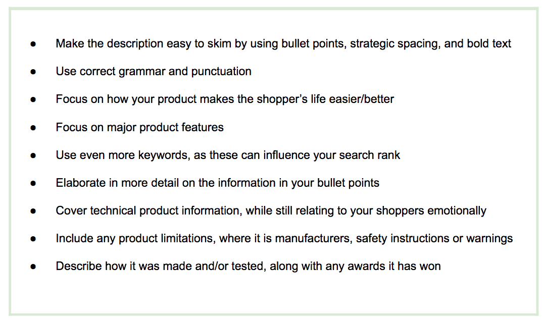 Amazon product data description