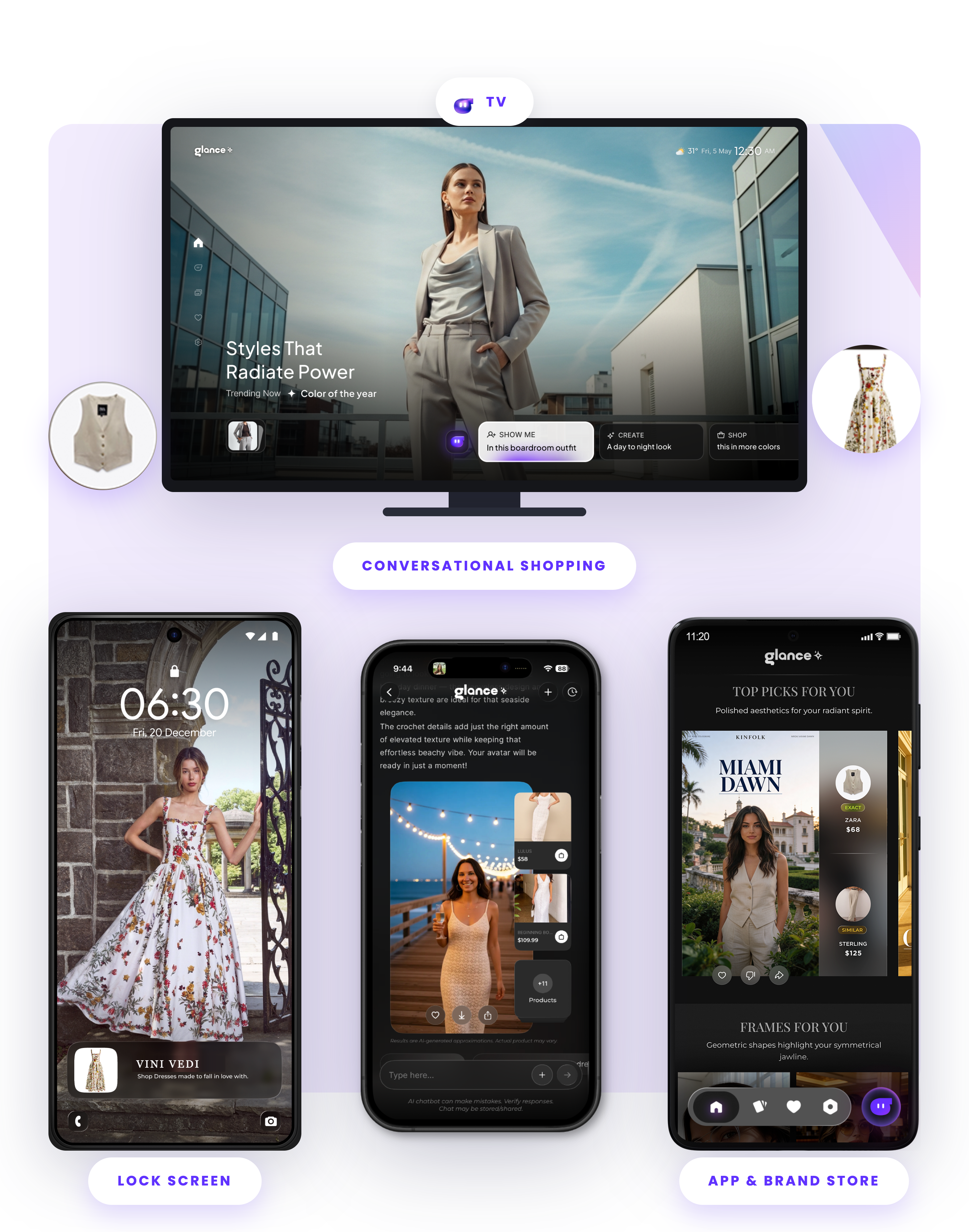 Shopper browsing product recommendations on a phone
