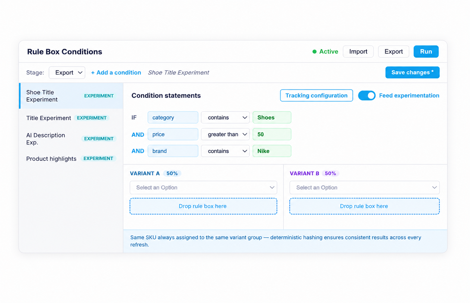 Enabling the Feed Experimentation toggle