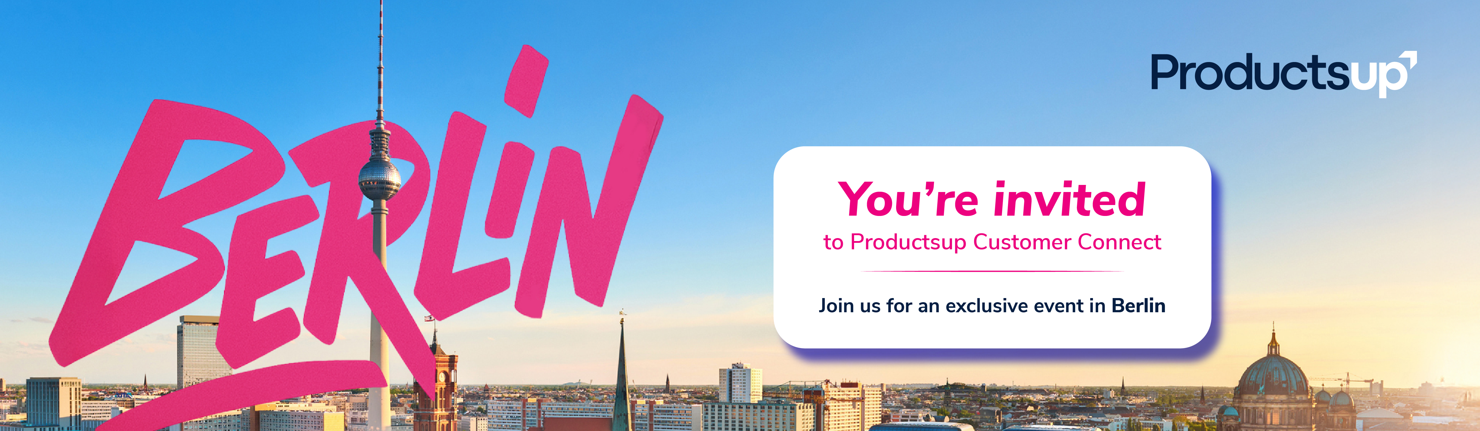 Customer Connect Berlin Event LP banner (DESKTOP view)