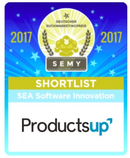SEMY Awards 2017 Productsup shortlisted