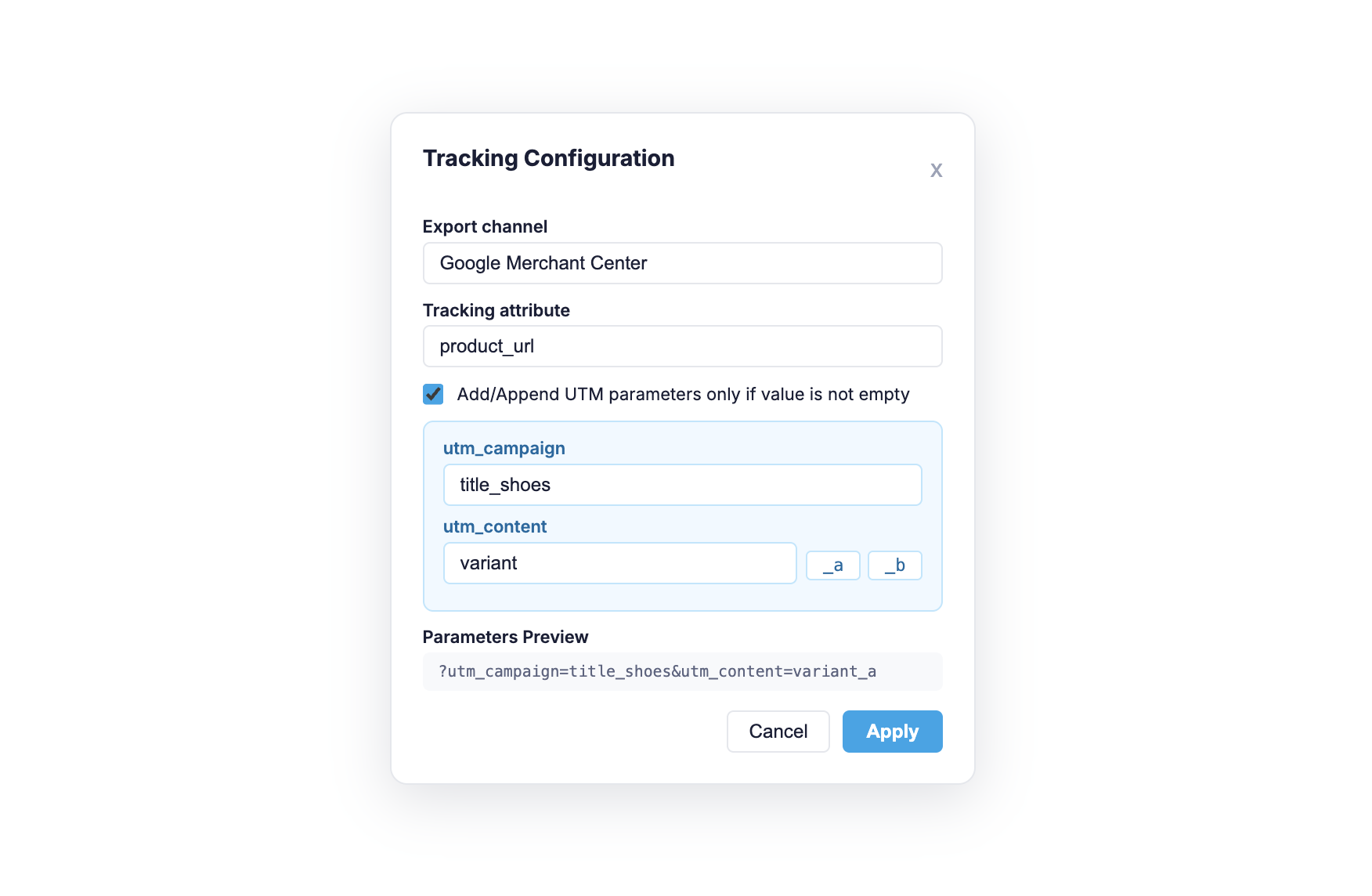 Configuring UTM tracking