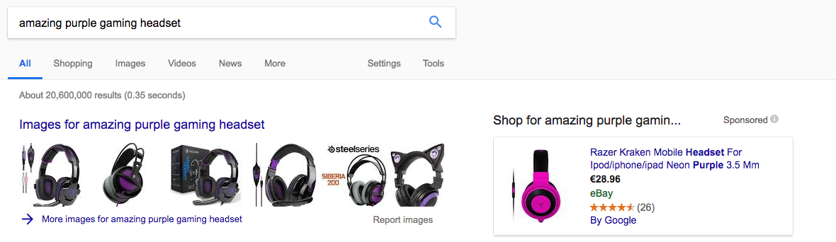 google shopping ad example