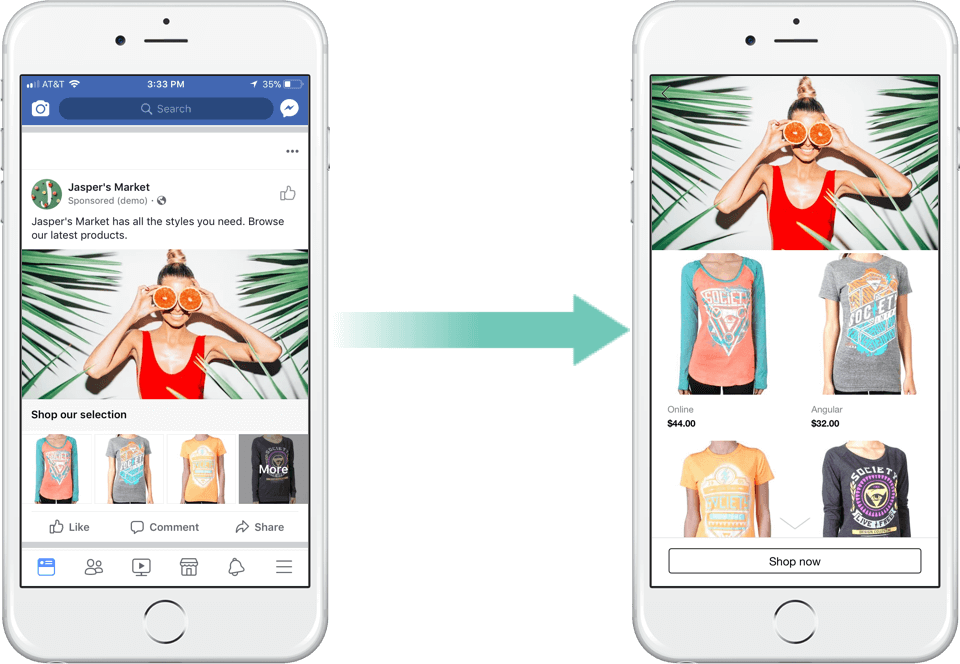 Facebook collection ads example