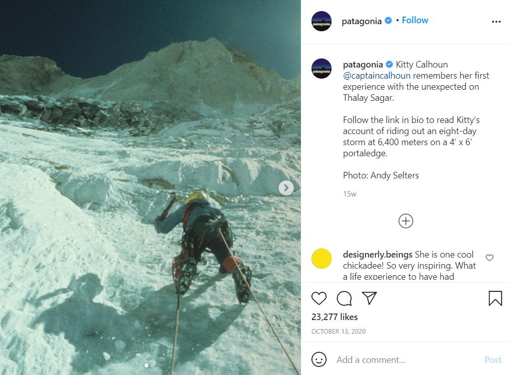 Patagonia Instagram carousel