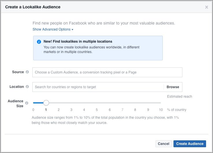 how to set up a Facebook lookalike audience