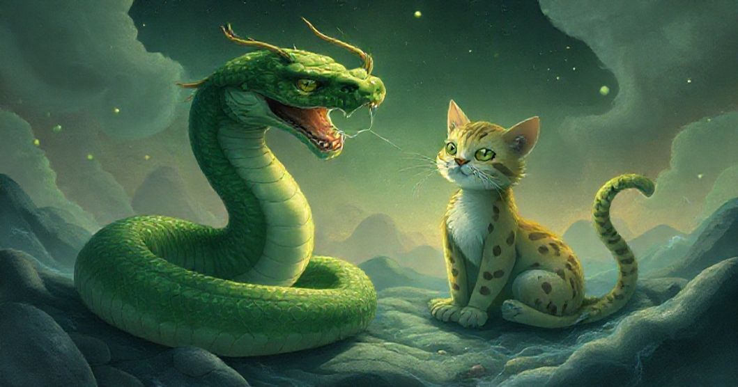 Featured image for The Green Serpent and the Tubby Cat: Dream Symbolism of Protection and Transformation