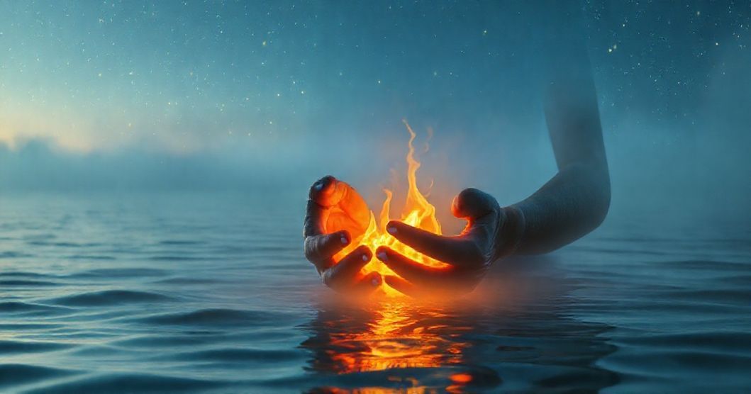 Featured image for Cradling Ocean Embers: The Subconscious Language of Fire and Stars in the Deep Blue