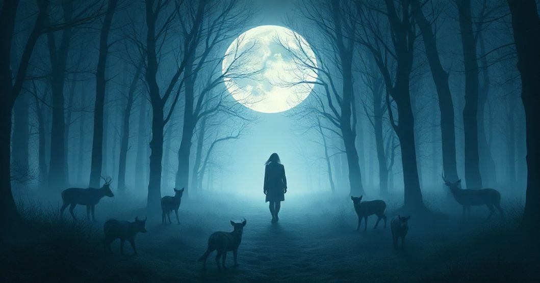 Featured image for Moonlit Encounters: The Symbolism of Wandering with Wild Animals in Dreams