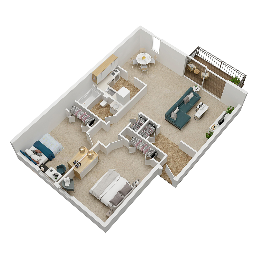 Floorplan Michigan for Golfside Lake apartments in Ypsilanti, Michigan