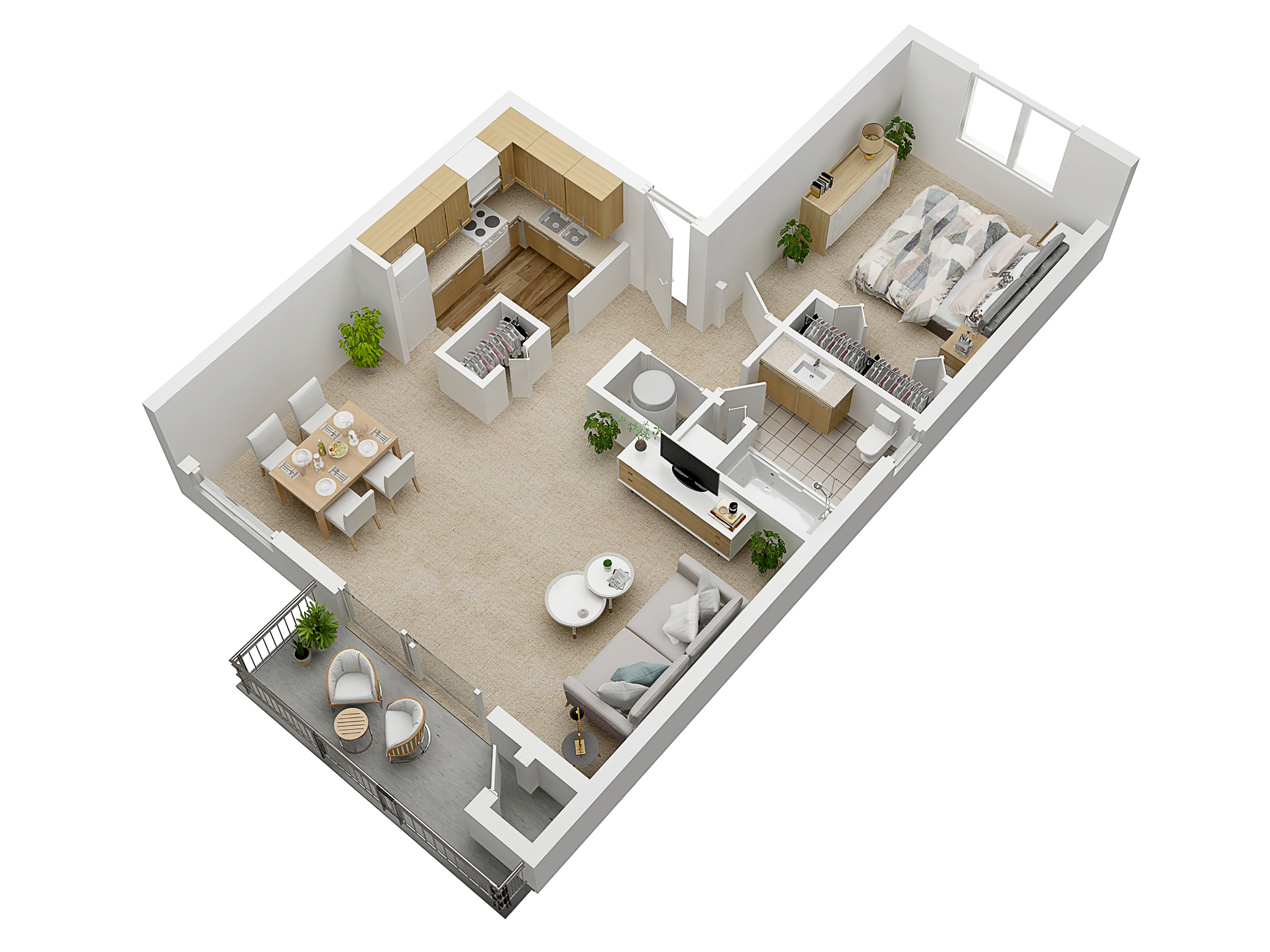 Floorplan Gondola for Riva apartments in Orlando, Florida 1 bedrooms