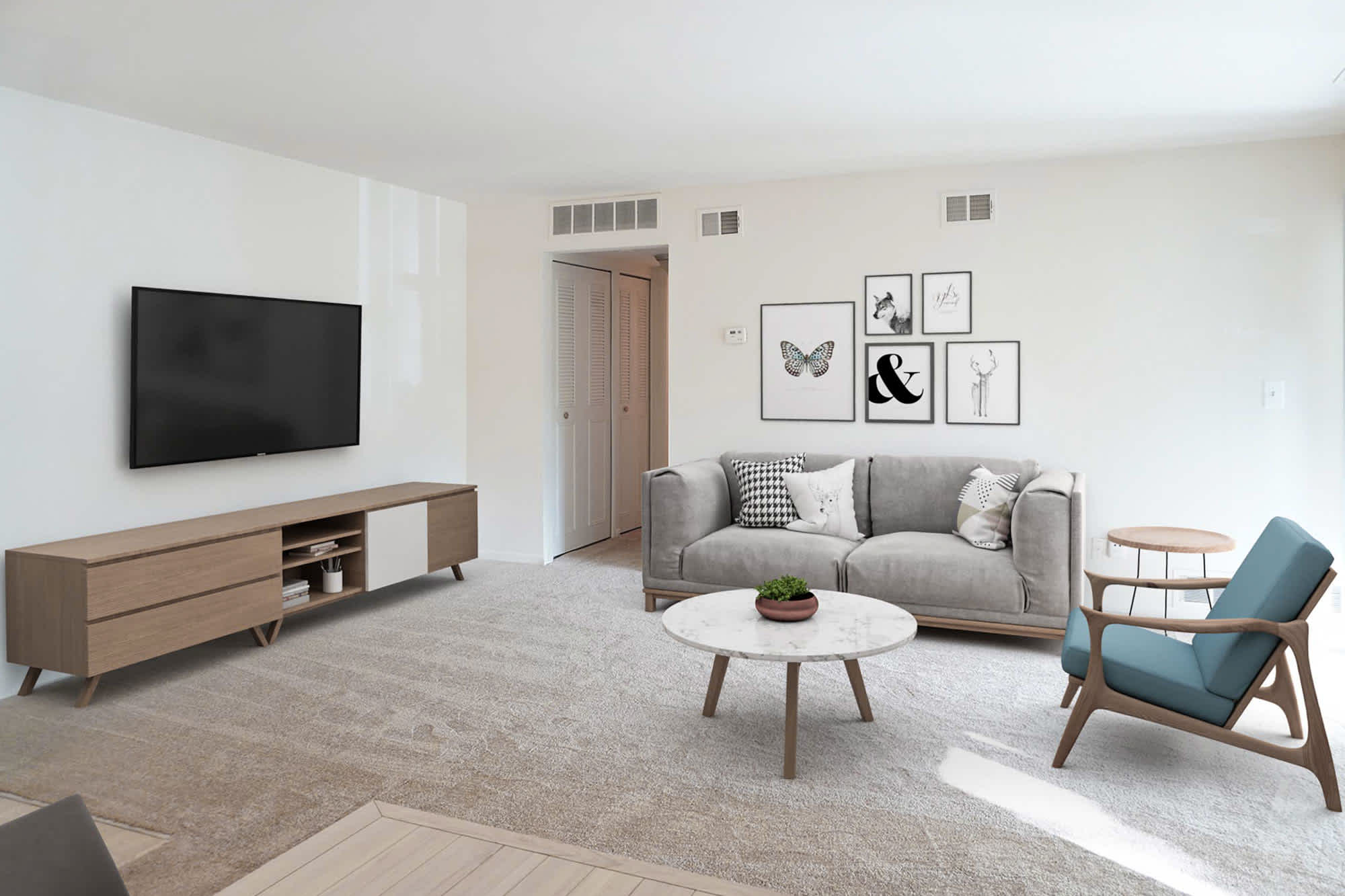 The Birch - 1 Bed 1 Bath - Living Room