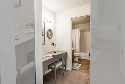 The Elm - Studio - Closet and Bathroom Area