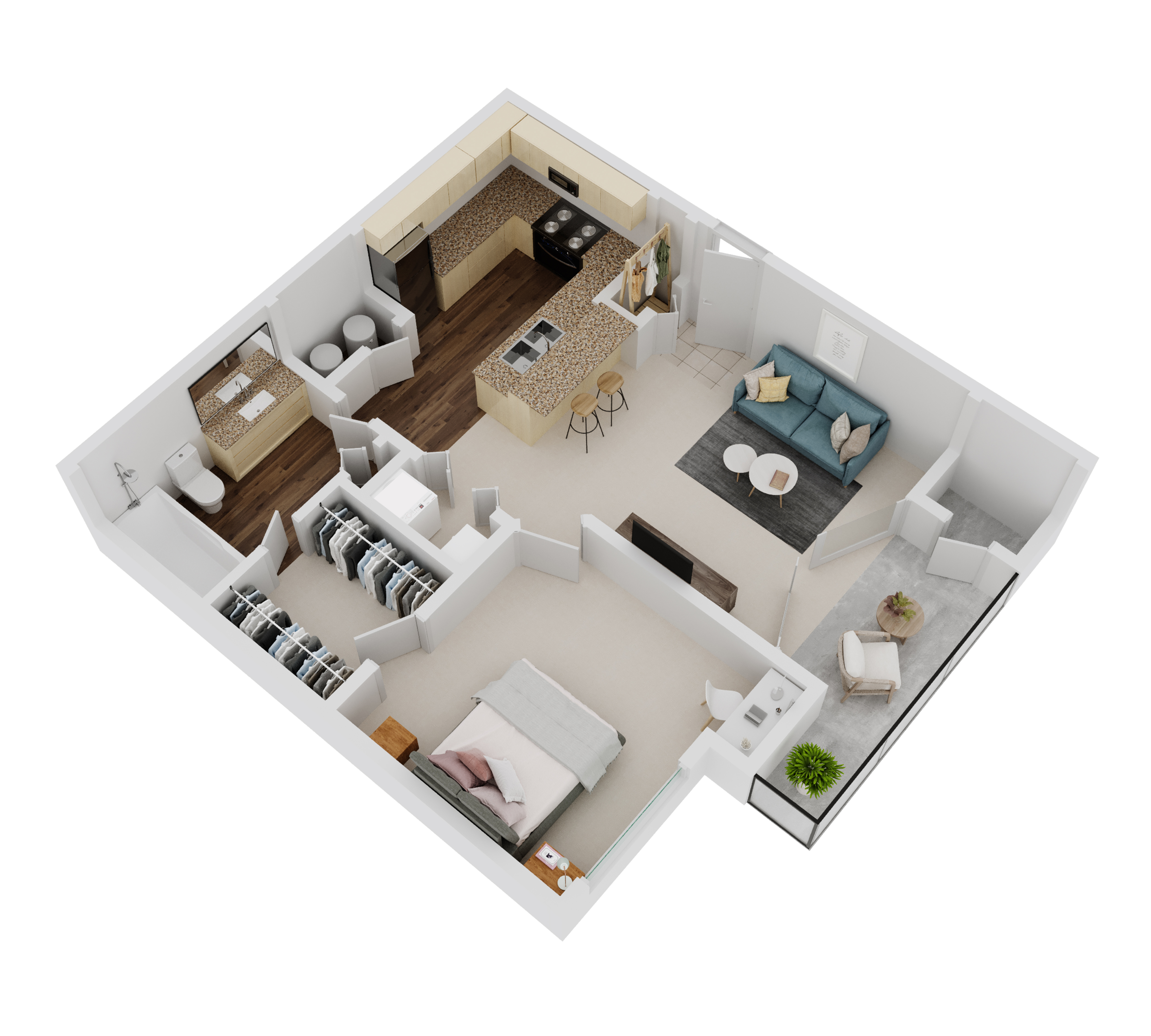 Floorplan Selva for Palio apartments in Orlando, Florida 1 bedrooms