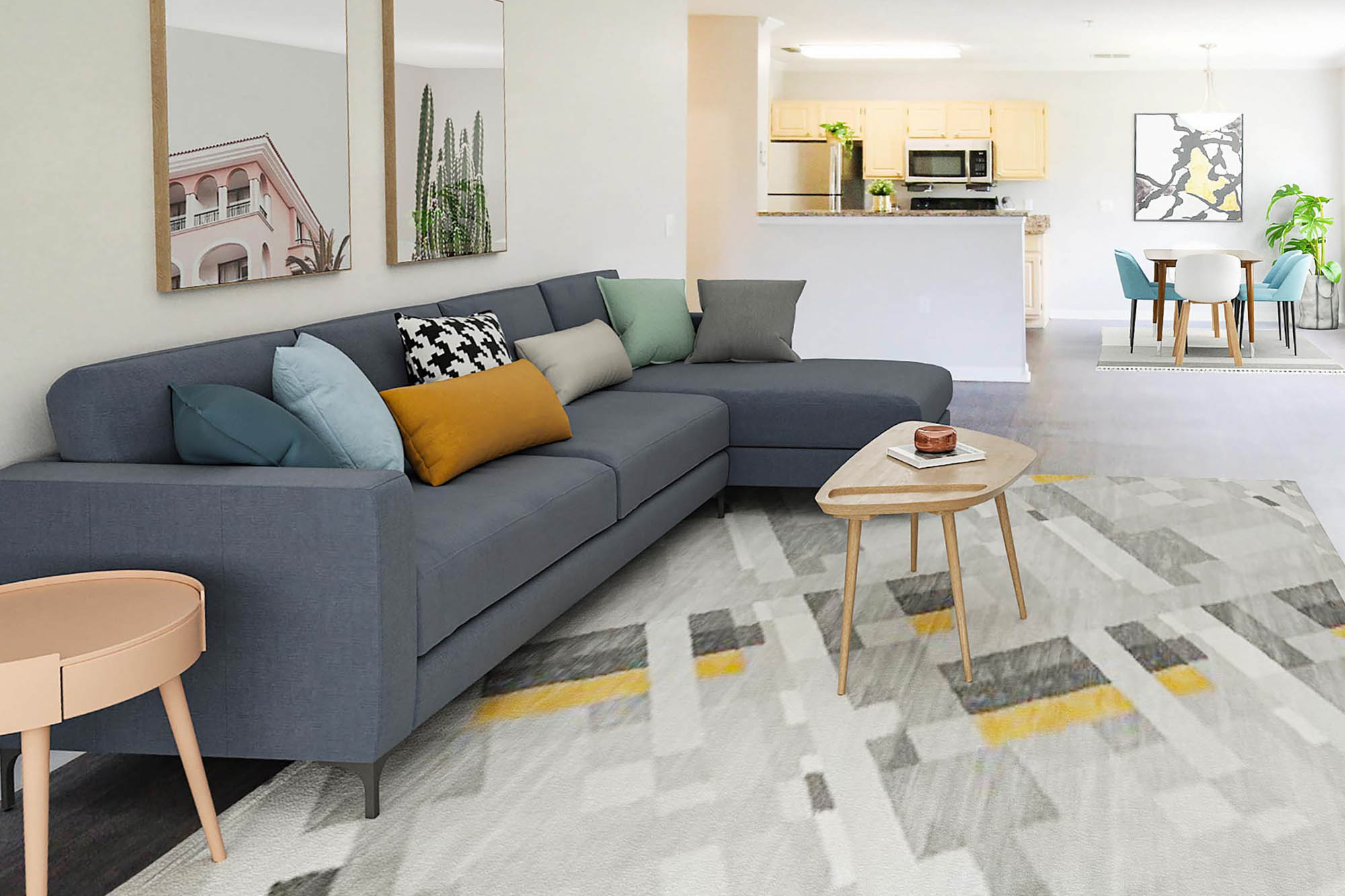 Aquila - 1 Bed 1 Bath - Living and Dining Room