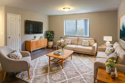 Washington - 1 Bed 1 Bath - Living Room