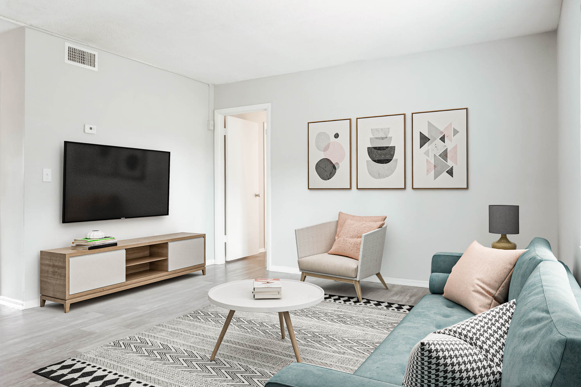 Emerald  - 1 Bed 1 Bath - Living Room