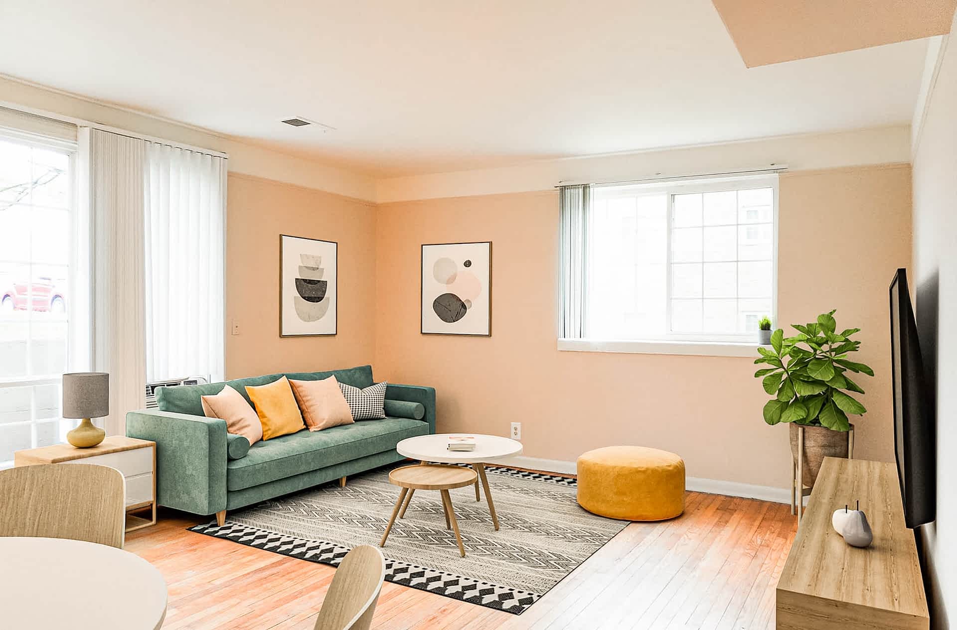 The Fletcher - 1 Bed 1 Bath - Living Room