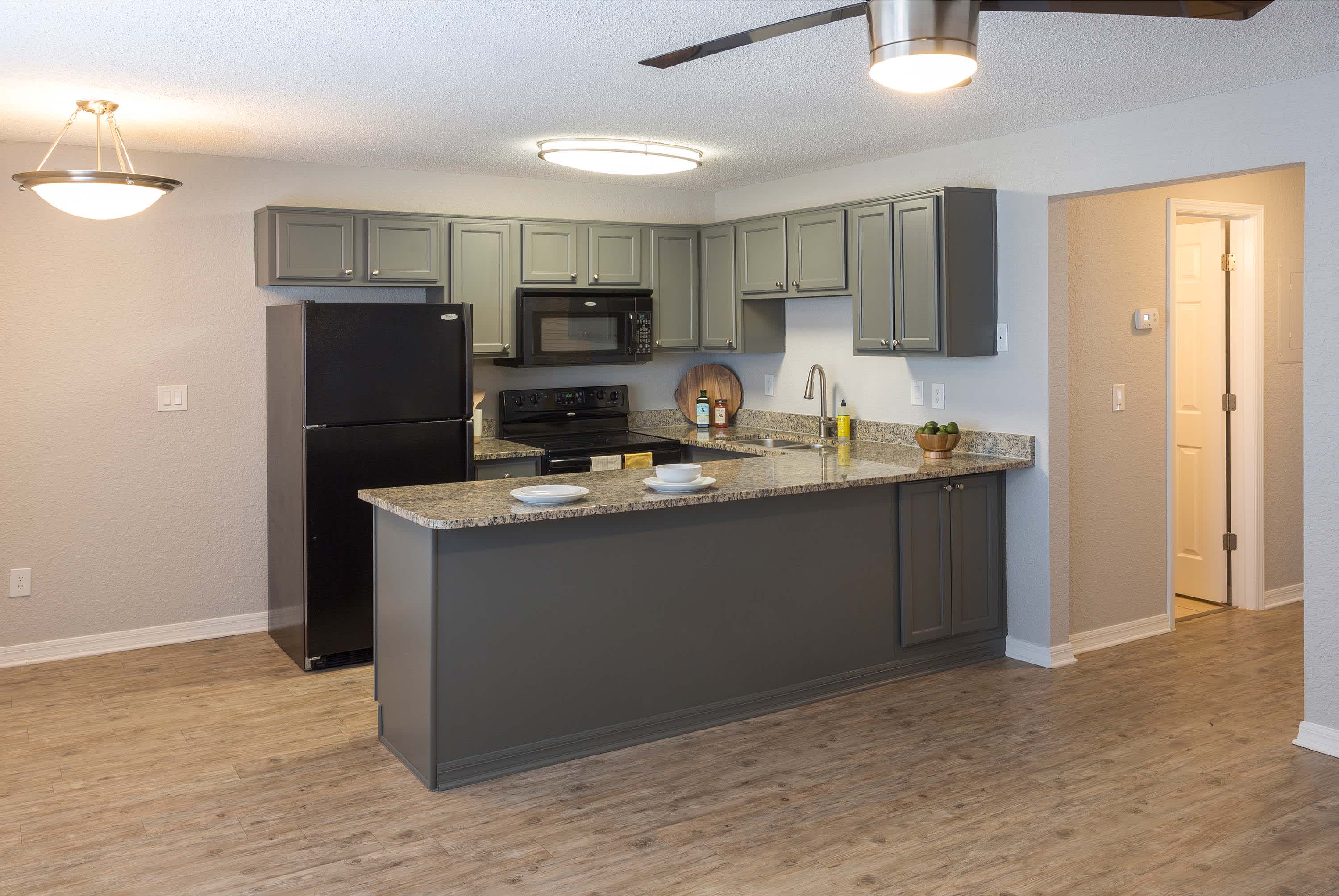 Boulevard - 2 Bed 1 Bath - Kitchen - Gray Style Cabinets