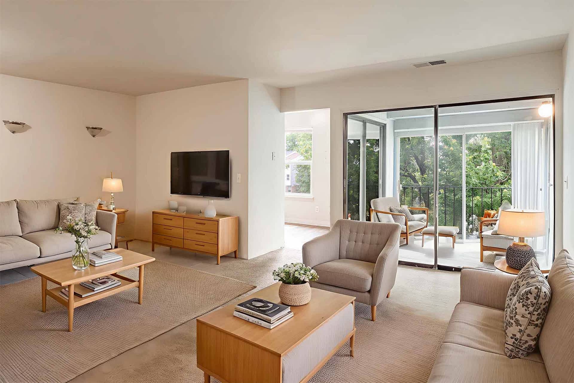 The Gaston & The Grand - 2 Bed 1 Bath - Living Room
