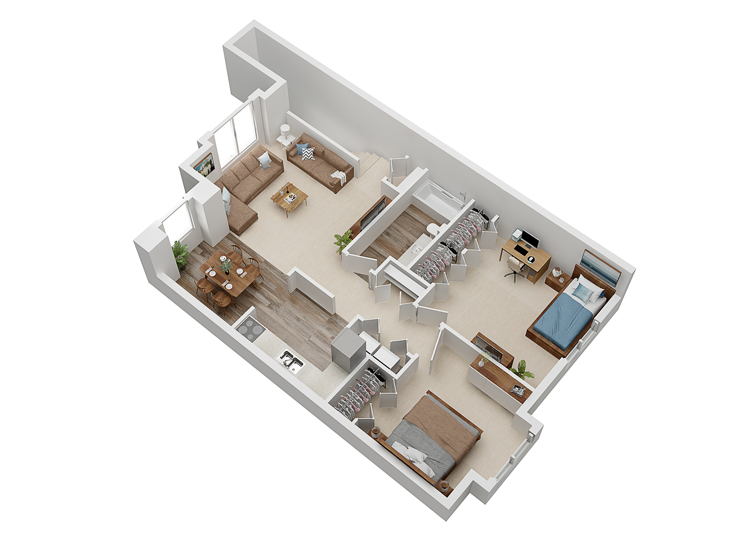 Floorplans for Meadowbrook Village apartments in Ann Arbor, Michigan