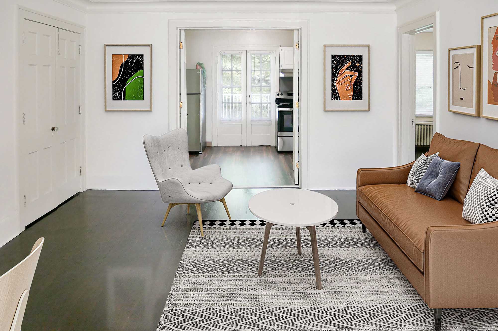 The Earhart #3 - 2 Bed 1 Bath - Living Room