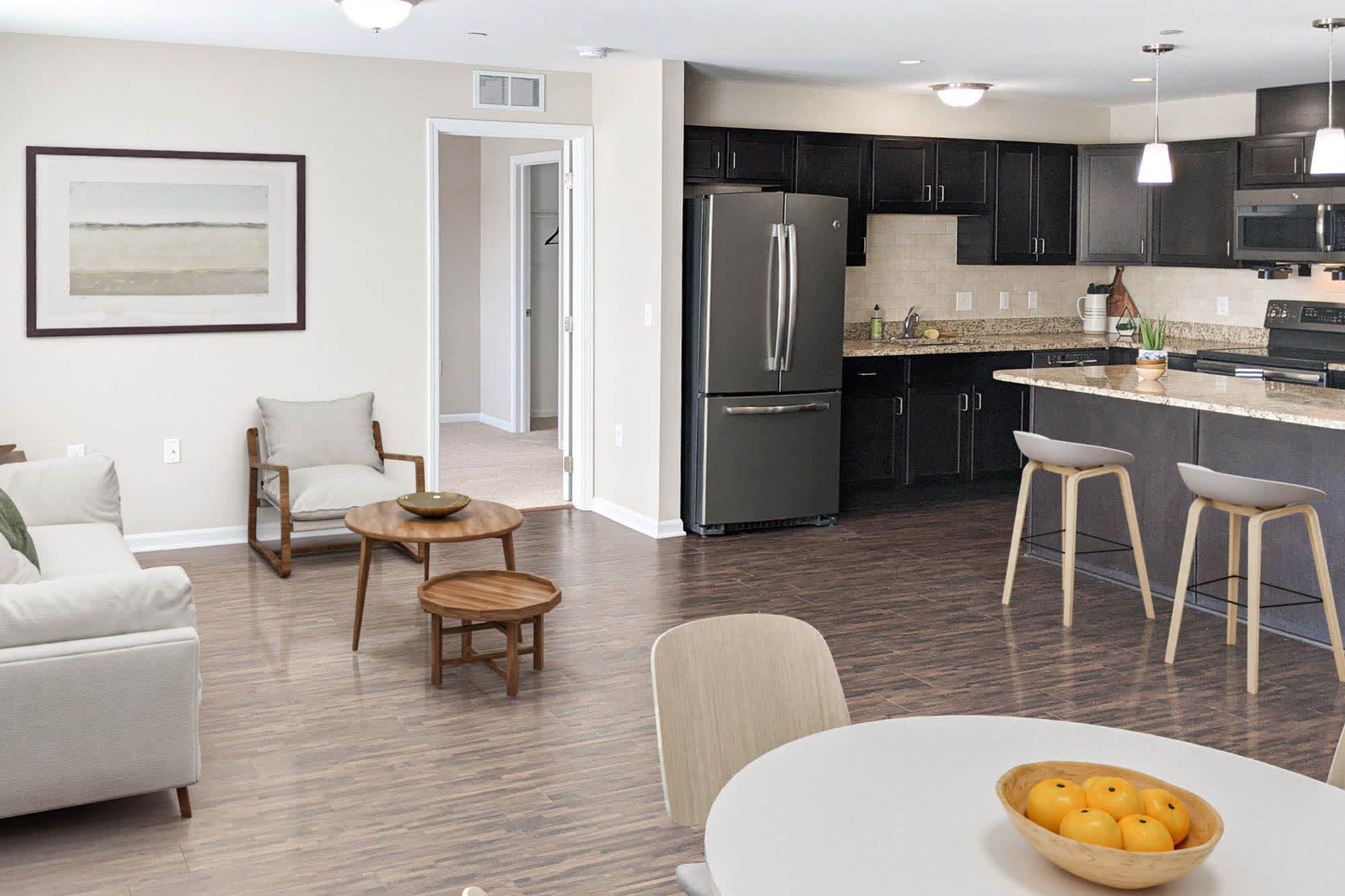 Lafayette - 3 Bed 2.5 Bath - Living Area and Kitchen