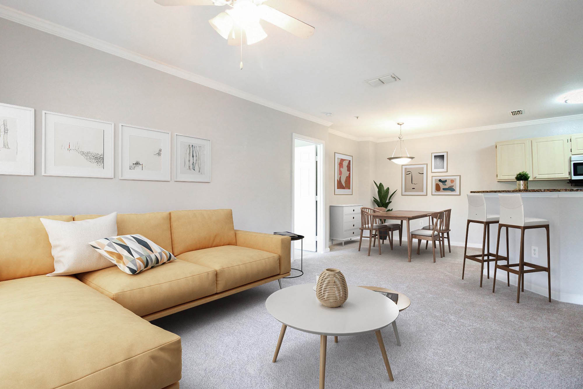 Pantera - 2 Bed 2 Bath - Dining and Living Room