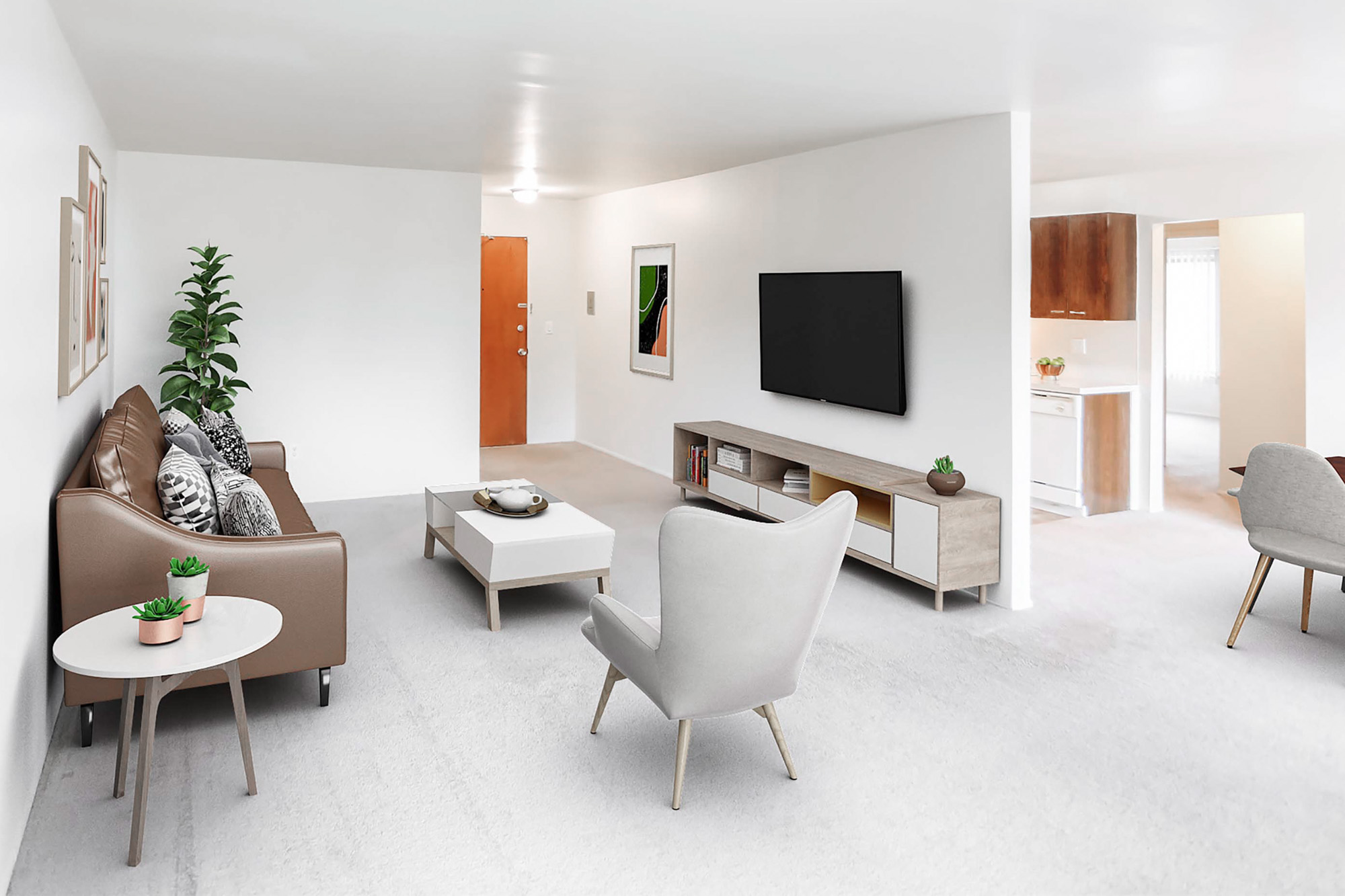 The Detroit - 2 Bed 1.5 Bath - Living Room