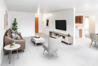 The Detroit - 2 Bed 1.5 Bath - Living Room