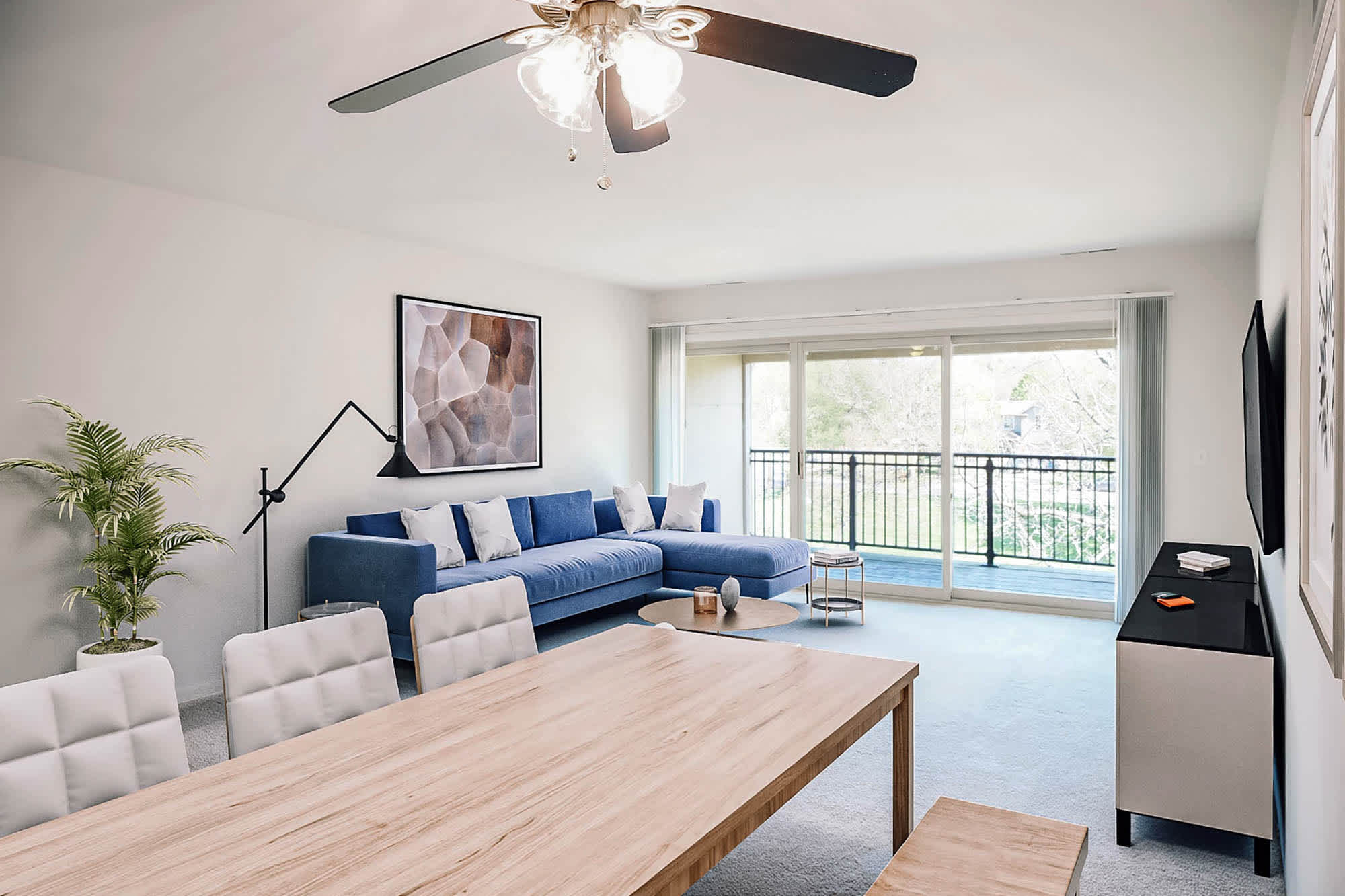 The George - 2 Bed 2 Bath - Living Room