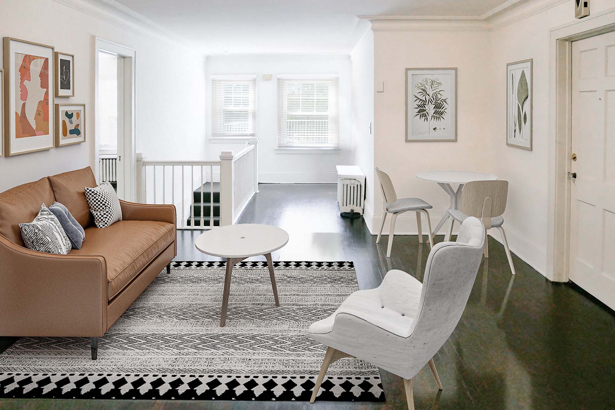 The Earhart #3 - 2 Bed 1 Bath - Living and Dining Area