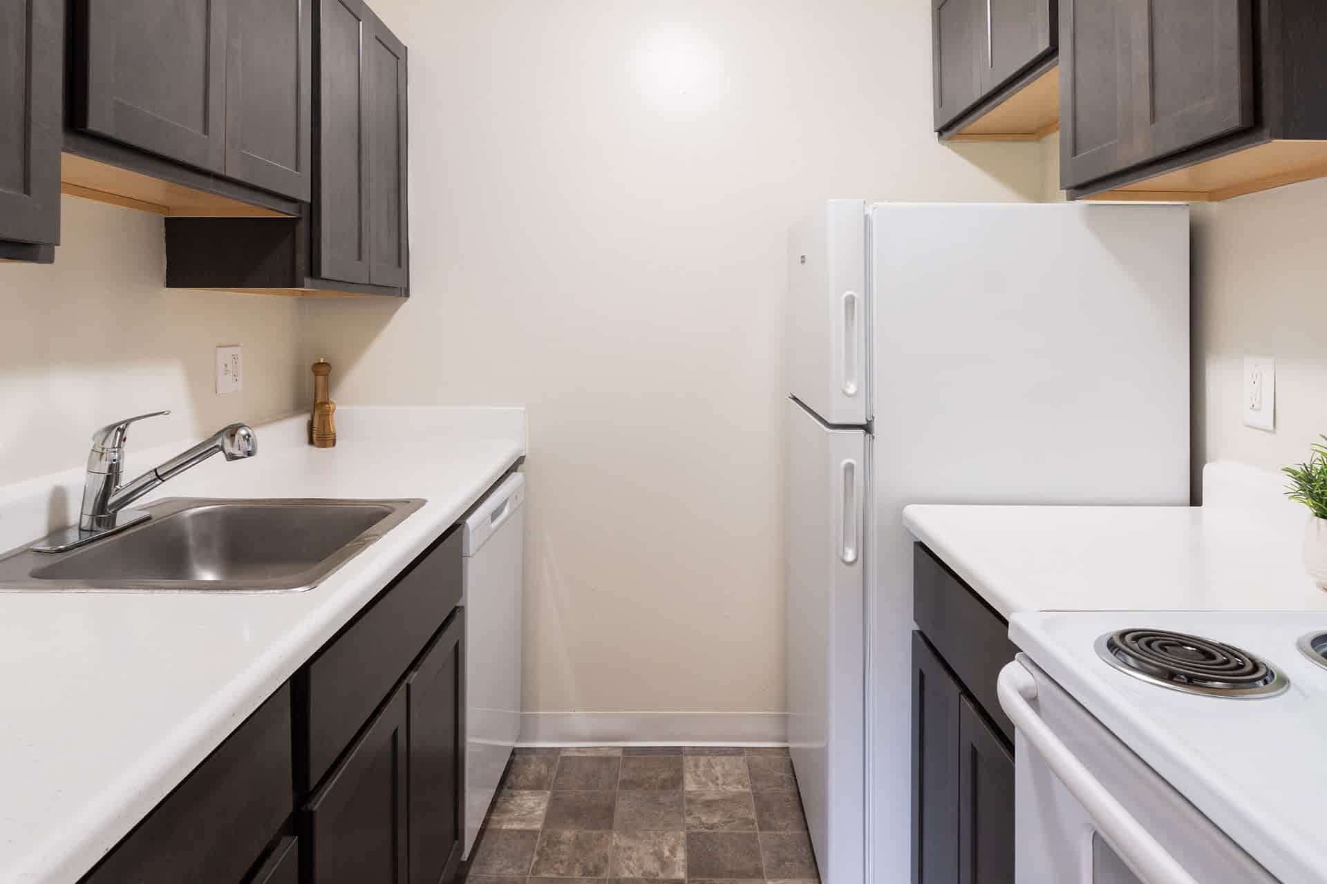 The Cedar - 2 Bed 1 Bath - Kitchen (Gray Shaker Cabs)
