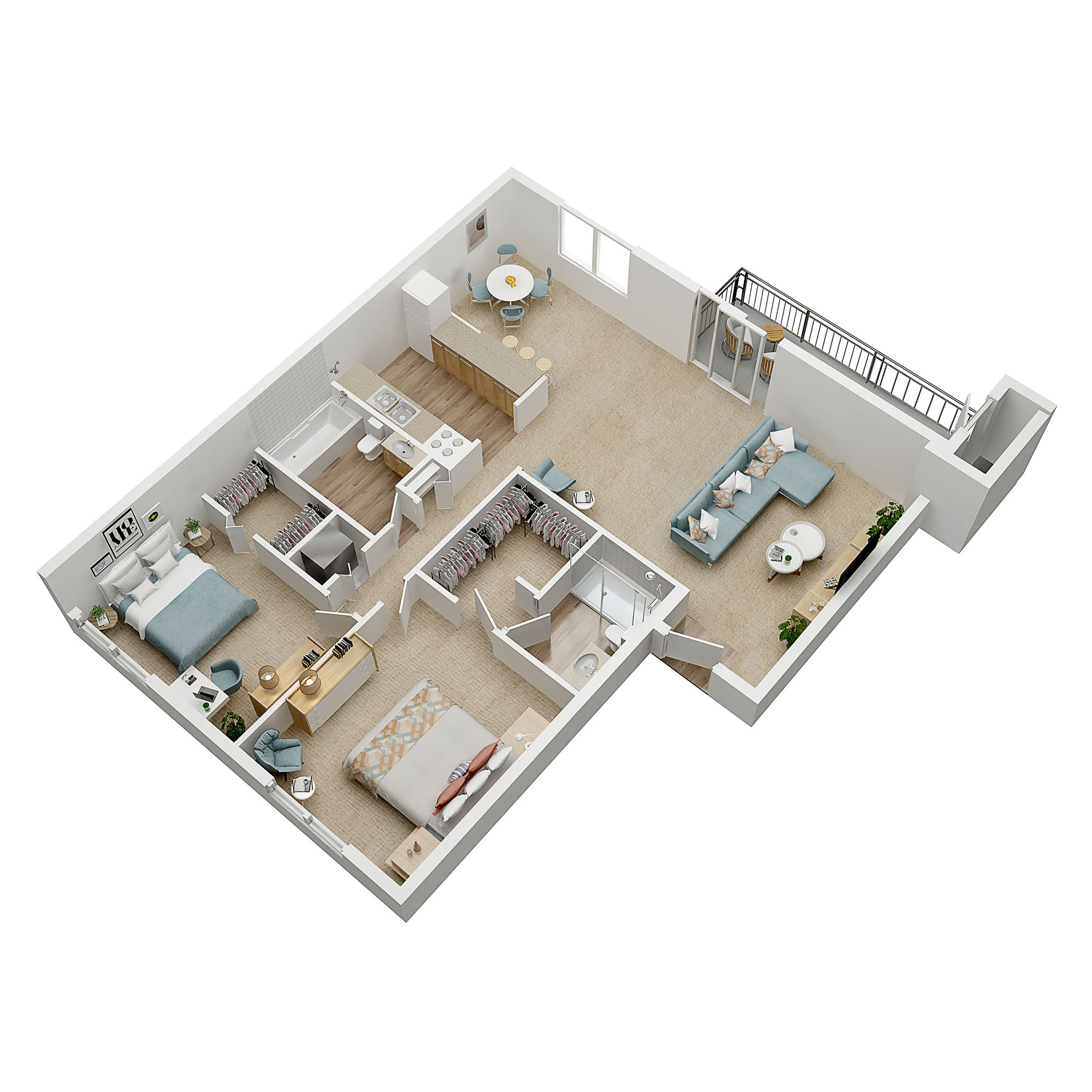 Floorplan Dunns Creek for Coconut Palms apartments in Orlando, Florida