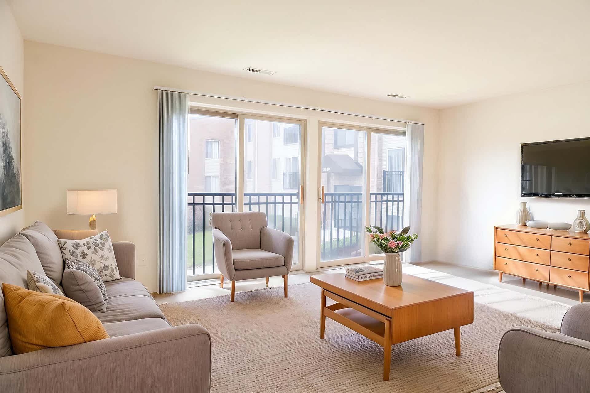 Bay City - 2 Bed 1 Bath - Living Room