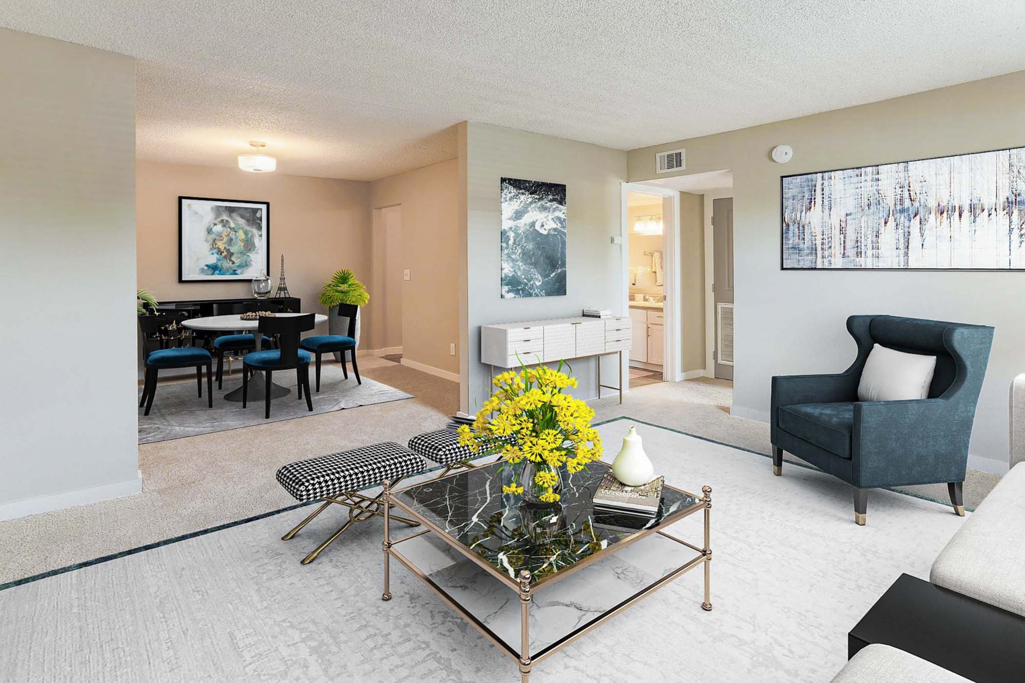 Falcon - 1 Bed 1 Bath - Living Room